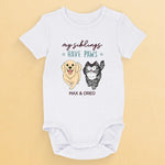 My Siblings Have Paws - Dog & Cat Personalized Custom Baby Onesie - Baby Shower Gift, Gift For Pet Owners, Pet Lovers