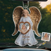 Souvenir photo personnalisé : le pont entre le passé et le présent - Ornement de voiture personnalisé commémoratif - Forme personnalisée en acrylique - Cadeau de condoléances pour les membres de la famille