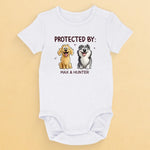 Protected By My Furry Companion - Dog Personalized Custom Baby Onesie - Baby Shower Gift, Gift For Pet Owners, Pet Lovers