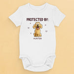 Protected By My Furry Companion - Dog Personalized Custom Baby Onesie - Baby Shower Gift, Gift For Pet Owners, Pet Lovers