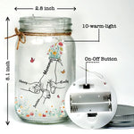 No Matter How Big We Get, We Will Always Reach For You - Family Personalized Custom Mason Jar Light - Gift For Mom, Grandma