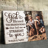 Photo personnalisée avec toi, je suis à la maison - Toile horizontale personnalisée pour couple - Cadeau pour mari et femme, anniversaire