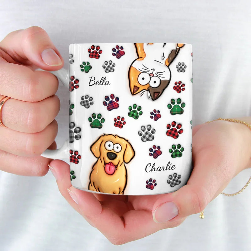 My Best Friend Has Four Paws - Dog & Cat Personalized Custom 3D Inflated Effect Printed Mug - Gift For Pet Owners, Pet Lovers