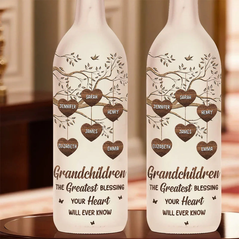 Like A Tree, Your Love Gives Me Roots And Wings - Family Personalized Custom Bottle Lamp - Gift For Mom, Grandma