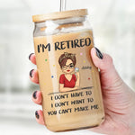 Retired, But Forever Inspired - Personalized Custom Glass Cup, Iced Coffee Cup - Appreciation, Retirement Gift For Coworkers, Work Friends, Colleagues, Family Members