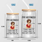 Retired, But Forever Inspired - Personalized Custom Glass Cup, Iced Coffee Cup - Appreciation, Retirement Gift For Coworkers, Work Friends, Colleagues, Family Members