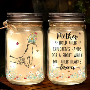 Peu importe notre taille, nous serons toujours là pour vous - Lampe de pot Mason personnalisée pour la famille - Cadeau pour maman, grand-mère