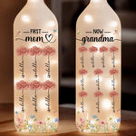 Like A Flower, Your Love Is Beautiful And Pure - Family Personalized Custom Bottle Lamp - Gift For Mom, Grandma