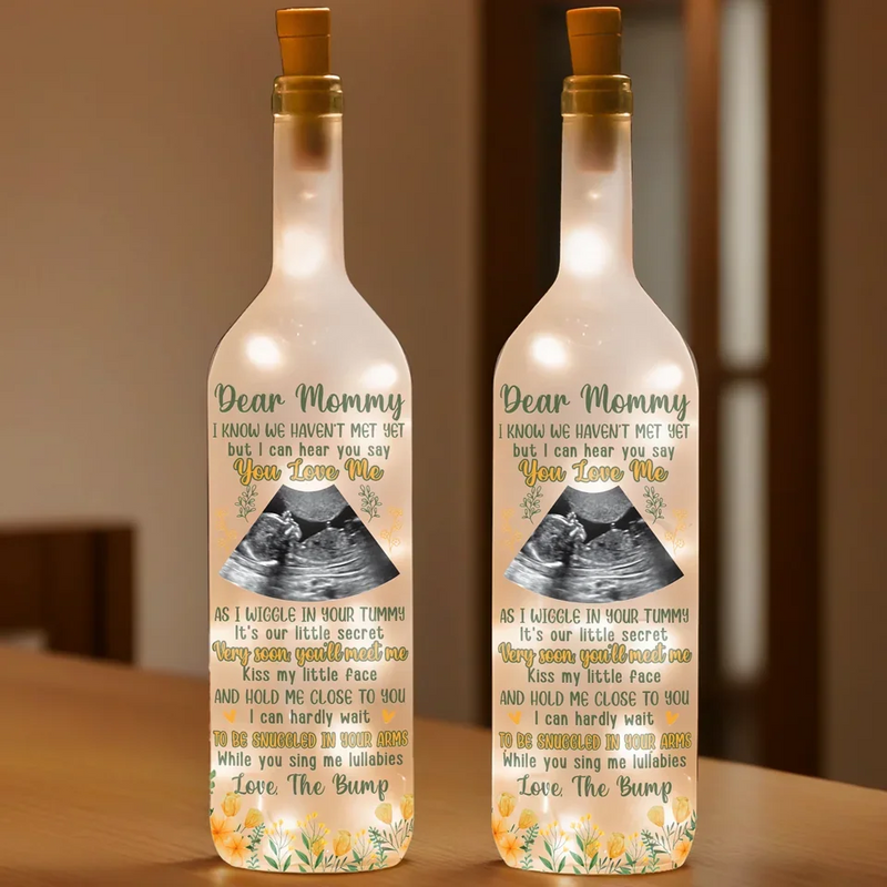 Custom Photo I Can Hear You Say You Love Me - Family Personalized Custom Bottle Lamp - Baby Shower Gift, Gift For First Mom