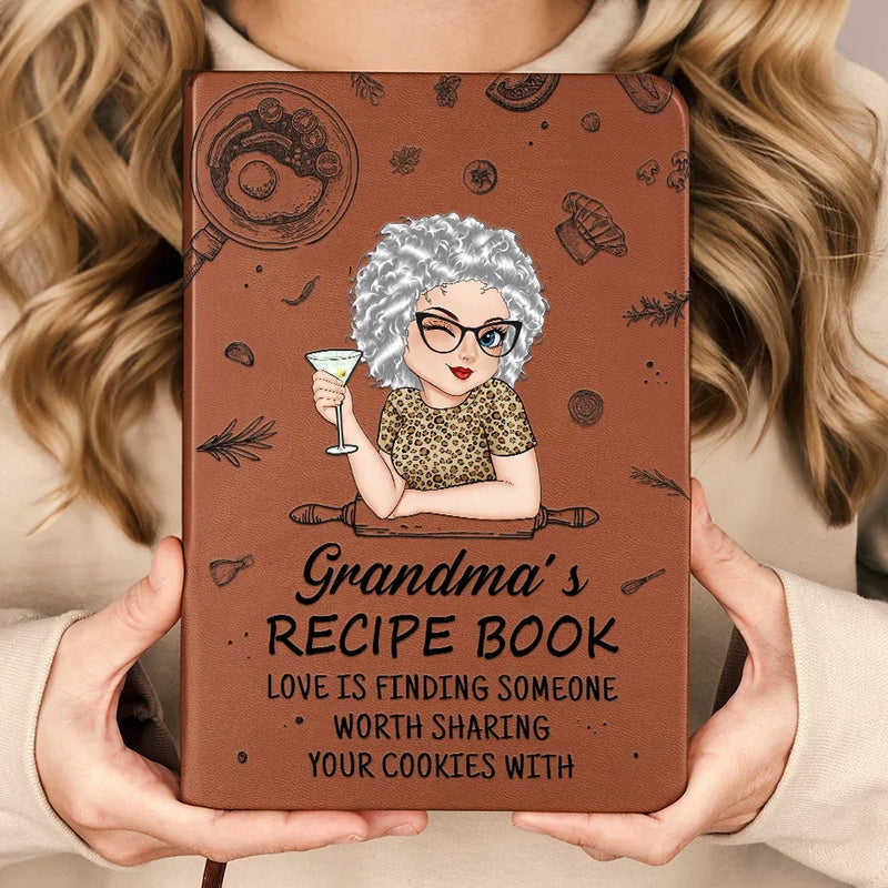 A Hobby Is Where The Heart Finds Its Freedom - Family Personalized Custom Leather Journal - Mother's Day, Gift For Mom, Grandma