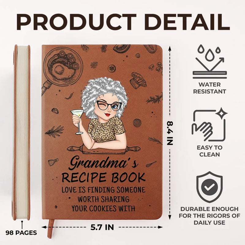 A Hobby Is Where The Heart Finds Its Freedom - Family Personalized Custom Leather Journal - Mother's Day, Gift For Mom, Grandma