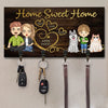 La maison est là où se trouve le cœur - Porte-clés personnalisé pour la décoration intérieure familiale, porte-clés - Cadeau de pendaison de crémaillère pour les membres de la famille, les propriétaires d'animaux et les amoureux des animaux