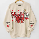 Her Love Is The Bond That Holds Us Together - Family Personalized Custom Unisex Sweatshirt, Hoodie With Design On Sleeve - Gift For Mom, Grandma