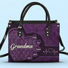 Grandma’s Love Is Endless - Family Personalized Custom Leather Handbag - Gift For Mom, Grandma