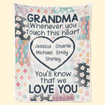 Grandma’s Love Is The Light That Never Fades - Family Personalized Custom Blanket - Gift For Mom, Grandma