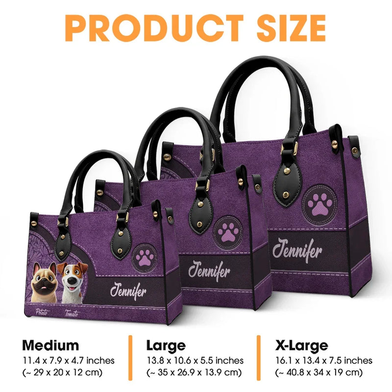 My Pet, My Heart - Dog Personalized Custom Leather Handbag - Gift For Pet Owners, Pet Lovers