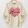 She Weaves Warmth Into My Heart - Family Personalized Custom Unisex Sweatshirt, Hoodie With Design On Sleeve - Gift For Mom, Grandma