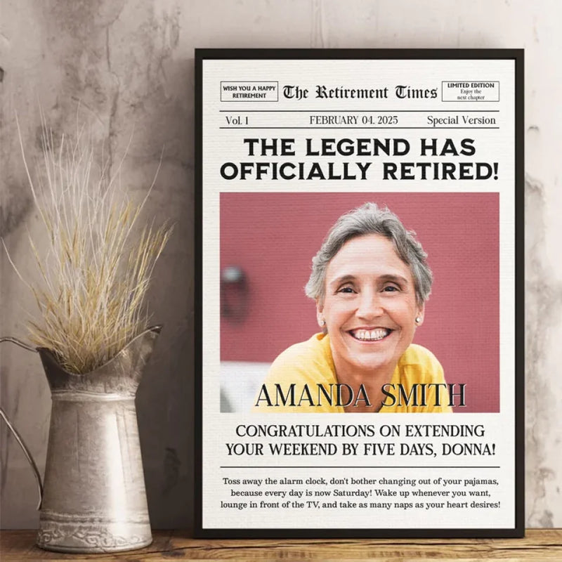 Custom Photo The Legend Has Officially Retired - Personalized Custom Vertical Poster - Appreciation, Retirement Gift For Coworkers, Work Friends, Colleagues, Family Members