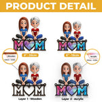 Where Mom Sits, Love Gathers - Family Personalized Window Hanging Suncatcher Ornament - Gift For Mom, Grandma