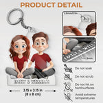 Love Is Our Heartbeat - Couple Personalized Custom Shaped Acrylic Keychain - Gift For Husband Wife, Anniversary