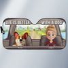 Wherever Our Fur Mom Goes, We’re Always Along For The Ride - Dog Personalized Custom Auto Windshield Sunshade, Car Window Protector - Gift For Pet Owners, Pet Lovers