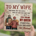 Our Home May Be Small, But Our Love Makes It Grand - Couple Personalized Custom Square Shaped Stone With Stand - Gift For Husband Wife, Anniversary