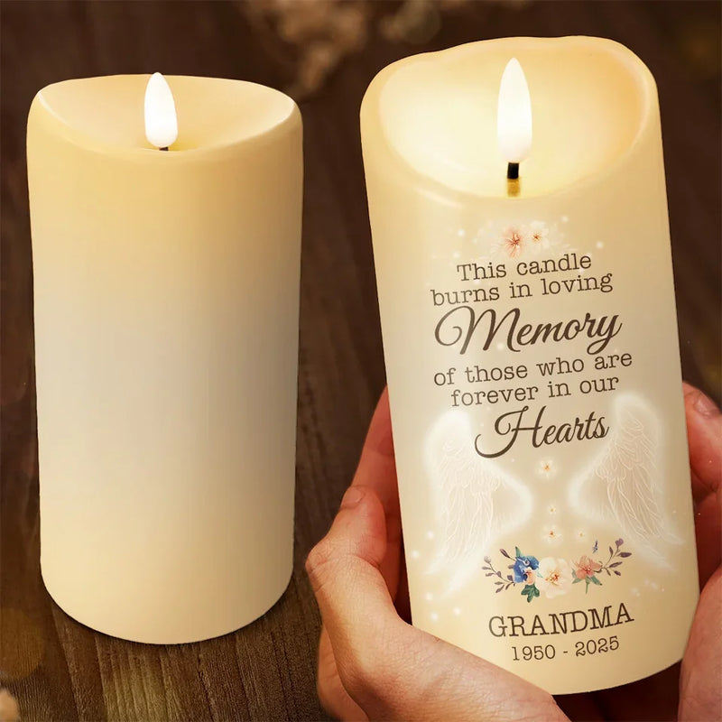 In The Garden Of Memory, We Find Peace - Memorial Personalized Custom LED Candle - Sympathy Gift For Family Members