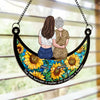 Love You To The Moon And Back - Family Personalized Window Hanging Suncatcher Ornament - Gift For Mom
