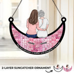 Love You To The Moon And Back - Family Personalized Window Hanging Suncatcher Ornament - Gift For Mom