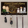 Fourrure, amour et famille - Porte-clés personnalisé pour couple, décoration d'intérieur - Cadeau de pendaison de crémaillère pour les membres de la famille, le mari et la femme, un anniversaire, les propriétaires d'animaux et les amoureux des animaux
