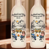 Life Is Better Around The Campfire - Couple Personalized Custom Bottle Lamp - Gift For Husband Wife, Camping Lovers