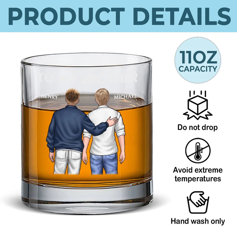 There Is No Better Friend Than A Brother - Family Personalized Custom Whiskey Glass - Gift For Family Members