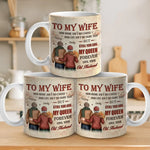 In Your Smile, I Find My Peace - Couple Personalized Custom Mug - Gift For Husband Wife, Anniversary