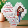Tu me complète et fais de moi une meilleure personne - Blocs de construction personnalisés en forme de cœur pour couple - Cadeau pour mari et femme, anniversaire