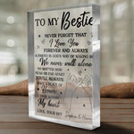 Never Forget That I Love You Forever & Always - Bestie Personalized Custom Rectangle Shaped Acrylic Plaque - Gift For Best Friends, BFF