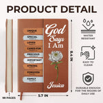God Says I Am Unique - Family Personalized Custom Leather Journal - Gift For Yourself, Best Friends, Siblings, Family Members
