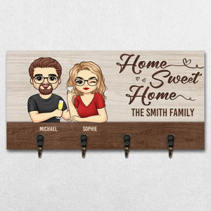 Il n'y a pas d'endroit comme la maison, Home Sweet Home - Porte-clés personnalisé pour la décoration intérieure de la famille, porte-clés - Cadeau de pendaison de crémaillère pour les membres de la famille