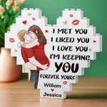 You Are My Light In The Dark - Couple Personalized Custom Heart Shaped Building Brick Blocks - Gift For Husband Wife, Anniversary