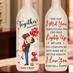 Let Love Light The Way - Couple Personalized Custom Bottle Lamp - Gift For Husband Wife, Anniversary
