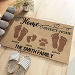Welcome To Our Home, Where Love Begins - Family Personalized Custom Home Decor Decorative Mat - House Warming Gift For Family Members