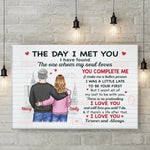 You Complete Me, Always And Forever - Couple Personalized Custom Horizontal Canvas - Gift For Husband Wife, Anniversary