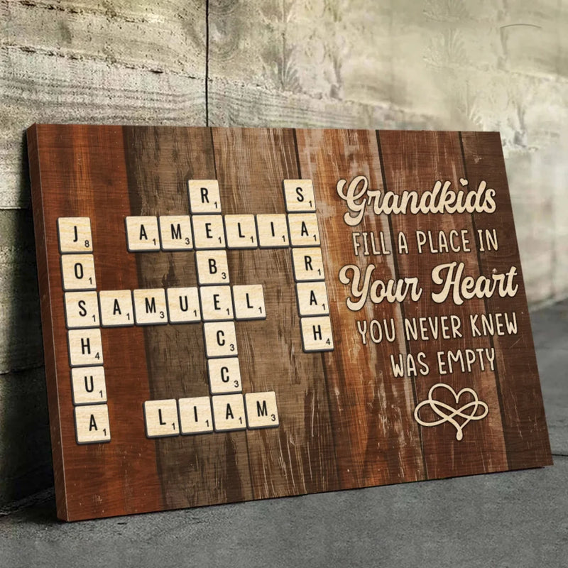 A Grandchild Is Love Made Visible - Family Personalized Custom Horizontal Canvas - Gift For Grandma, Grandpa, Grandkid