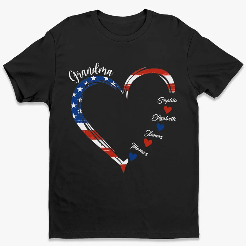 A Grandmother Is A Gift From Above - Family Personalized Custom Unisex T-shirt, Premium T-shirt, Hoodie - Independence Day, 4th Of July, Birthday Gift For Grandma