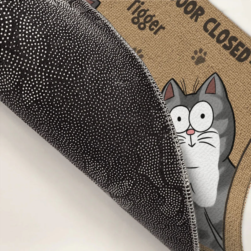 Keep Door Closed, Cats Planning Escape - Cat Personalized Custom Home Decor Decorative Mat - House Warming Gift For Pet Owners, Pet Lovers