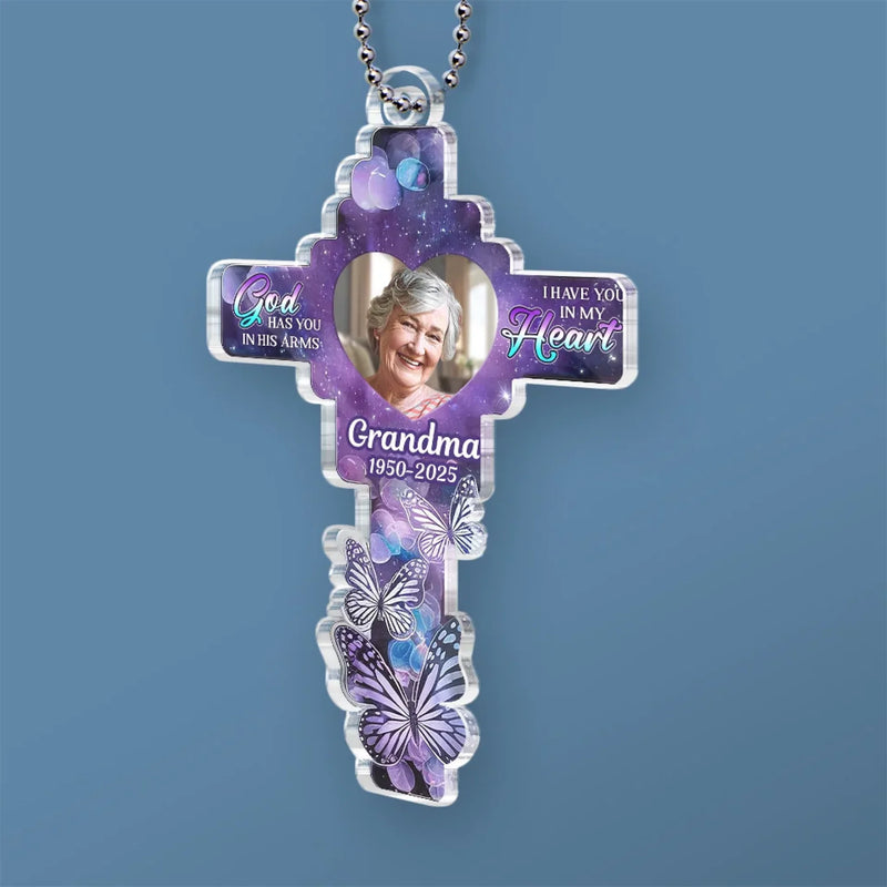 Custom Photo Deeply Love You - Memorial Personalized Custom Car Ornament - Acrylic Custom Shaped - Sympathy Gift For Family Members