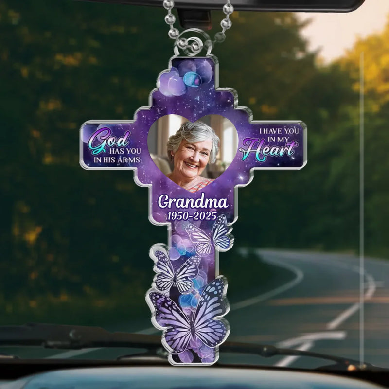 Custom Photo Deeply Love You - Memorial Personalized Custom Car Ornament - Acrylic Custom Shaped - Sympathy Gift For Family Members