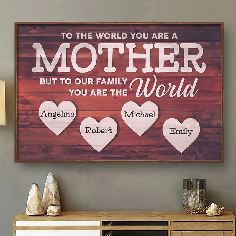 Mom Is The World’s Most Beautiful Place - Family Personalized Custom Horizontal Poster - Gift For Mom