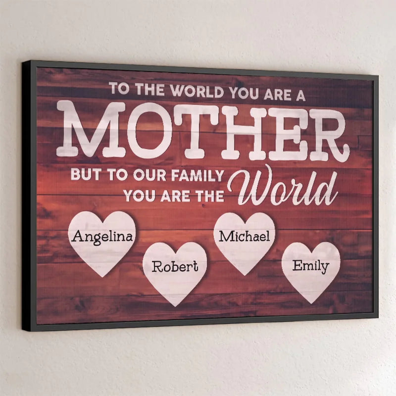 Mom Is The World’s Most Beautiful Place - Family Personalized Custom Horizontal Poster - Gift For Mom