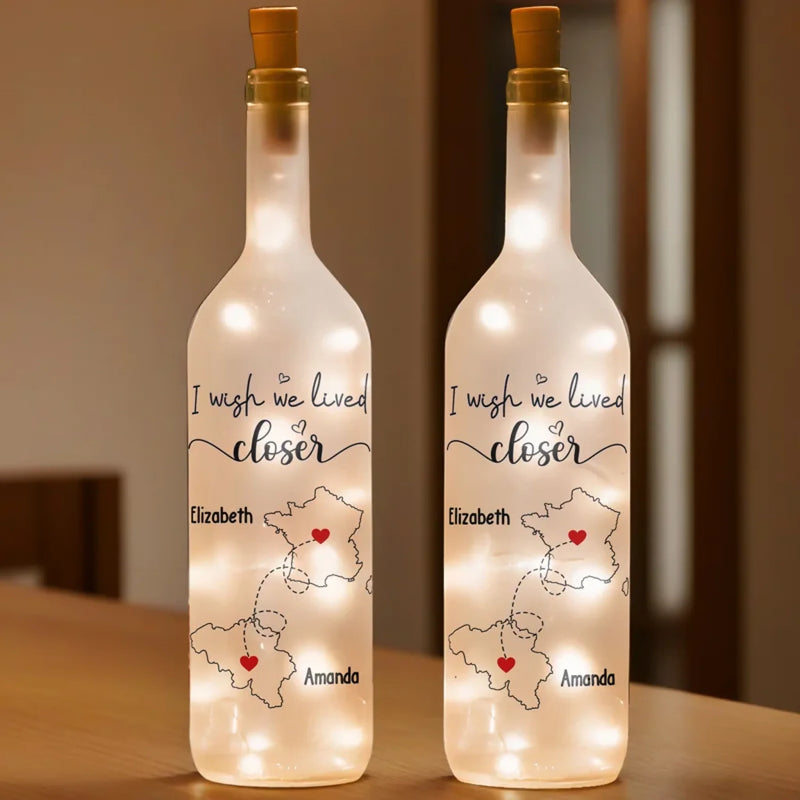 I Long For Us To Be Nearer - Bestie Personalized Custom Bottle Lamp - Gift For Best Friends, BFF, Sisters