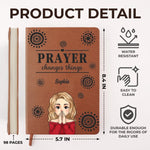 In Prayer, We Find Strength - Family Personalized Custom Leather Journal - Gift For Yourself, Best Friends, Siblings, Family Members